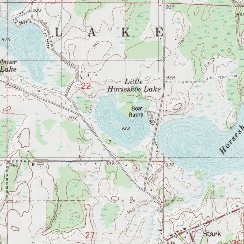 Little Horseshoe Lake Map Little Horseshoe Lake, Chisago County, Minnesota, Lake [Stark USGS 